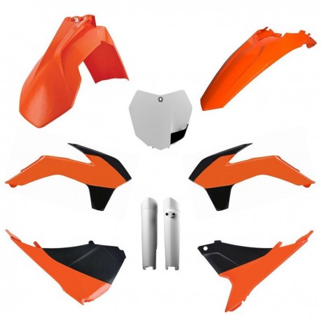 Sada plastů KTM SX/SX-F/XC-F '13-'14 (oranžová/černá/bílá), POLISPORT
