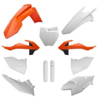 Sada plastů KTM SX/SX-F/XC-F '16-'18 (oranžová/bílá), POLISPORT