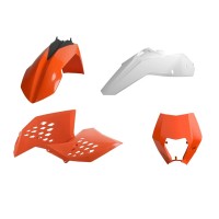 Sada plastů KTM EXC/EXC-F '08-'11 (oranžová/bílá), POLISPORT