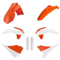 Sada plastů KTM EXC/EXC-F '16 (oranžová/bílá), POLISPORT