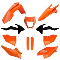 Sada plastů KTM EXC/EXC-F TPI '17-'19 (oranžová/černá), POLISPORT