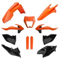 Sada plastů KTM EXC/EXC-F TPI '17-'19 (oranžová/černá), POLISPORT