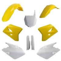 Sada plastů SUZUKI RM 125/250 '01-'06 (žlutá/bílá), POLISPORT