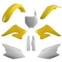 Sada plastů SUZUKI RMZ 250 '04-'06 (žlutá/bílá), POLISPORT