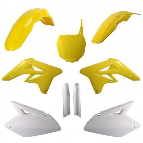 Sada plastů SUZUKI RMZ 250 '07-'09 (žlutá/bílá), POLISPORT