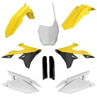 Sada plastů SUZUKI RMZ 250 '19-'24 RMZ 450 '18-'24 (žlutá/bílá/černá), POLISPORT