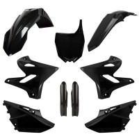 Sada plastů (FULL KIT) YAMAHA YZ 125/250 '15-'20 v sadě přední tabulka a kryty tlumičů (černá), POLISPORT