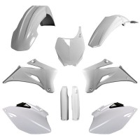 Sada plastů (FULL KIT) YAMAHA YZ 250 F '06-'07 YZ 450F '06-'07, v sadě přední tabulka a kryty tlumičů (bílá), POLISPORT