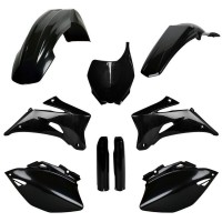 Sada plastů (FULL KIT) YAMAHA YZ 250 F '06-'07 YZ 450F '06-'07, v sadě přední tabulka a kryty tlumičů (černá), POLISPORT