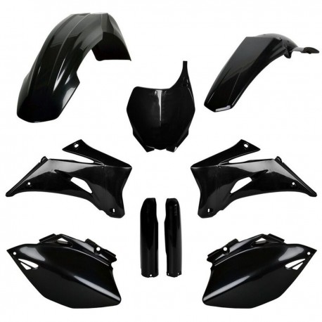 Sada plastů (FULL KIT) YAMAHA YZ 250 F '06-'07 YZ 450F '06-'07, v sadě přední tabulka a kryty tlumičů (černá), POLISPORT