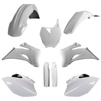 Sada plastů(FULL KIT) YAMAHA YZ 250 F '08-'09 YZ 450F '08-'09, v sadě přední tabulka a kryty tlumičů (bílá), POLISPORT