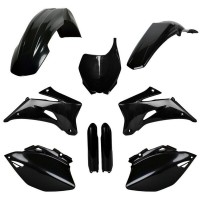 Sada plastů (FULL KIT) YAMAHA YZ 250 F '08-'09 YZ 450F '08-'09, v sadě přední tabulka a kryty tlumičů (černá), POLISPORT
