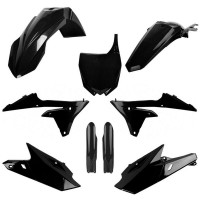 Sada plastů (FULL KIT) YAMAHA YZ 250 F '14-'18 YZ 450F '14-'17, v sadě přední tabulka a kryty tlumičů (černá), POLISPORT