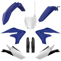 Sada plastů (FULL KIT) YAMAHA YZ 250 F '19-'23 YZ 450 F '18-'22, v sadě přední tabulka a kryty tlumičů (OEM modrá/bílá),POLISPOR