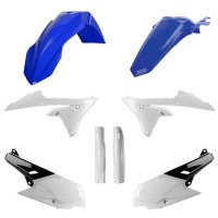 Sada plastů (FULL KIT) YAMAHA WR 250 F '15-'19 WR 450F '16-'18, v sadě kryty tlumičů (OEM modrá/bílá),POLISPORT