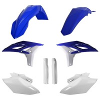 Sada plastů (FULL KIT) YAMAHA WR 450 F '12-'15, v sadě kryty tlumičů (OEM modrá/bílá),POLISPORT