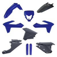 Sada plastů (FULL KIT) SHERCO SE / SEF '25, v sadě plast světla a kryty tlumičů (modrá/šedá),POLISPORT
