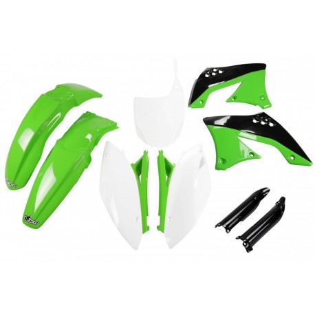 UFO sada plastů KAWASAKI KXF 450 '09-'11 (zelená/bílá/černá)