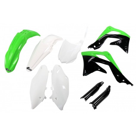 UFO sada plastů KAWASAKI KXF 450 '13-'15 (zelená/bílá/černá)