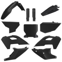 Sada plastů (FULL KIT) HUSQVARNA TC/FC '23-'25, v sadě přední tabulka a kryty tlumičů (černá),POLISPORT