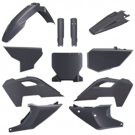 Sada plastů (FULL KIT) HUSQVARNA TC/FC '23-'25, v sadě přední tabulka a kryty tlumičů (šedá),POLISPORT