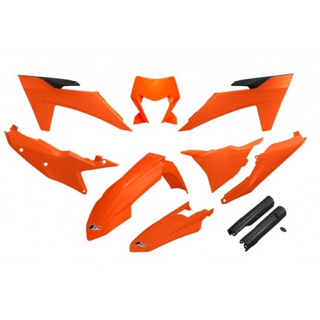 UFO sada plastů KTM EXC 150 / 250 / 300 TBI '24-'25, EXC-F 250 / 350 / 450 / 500 '24-'25 (OEM oranžová/černá)