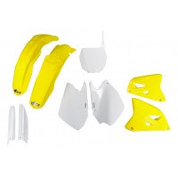 UFO sada plastů SUZUKI RM 125 / 250 '06-'24 (OEM žlutá/bílá)