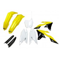 UFO sada plastů SUZUKI RMZ 250 '19-'25, RMZ 450 '18-'25 (OEM žlutá/bílá/černá)