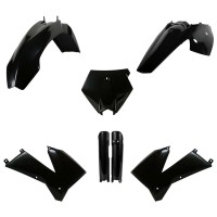 Sada plastů (FULL KIT) KTM SX '05-'06 XC/XC-F 06-'07, v sadě přední tabulka a kryty tlumičů (černá),POLISPORT