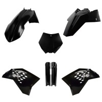 Sada plastů (FULL KIT) KTM SX/SX-F '07, v sadě přední tabulka a kryty tlumičů (černá),POLISPORT