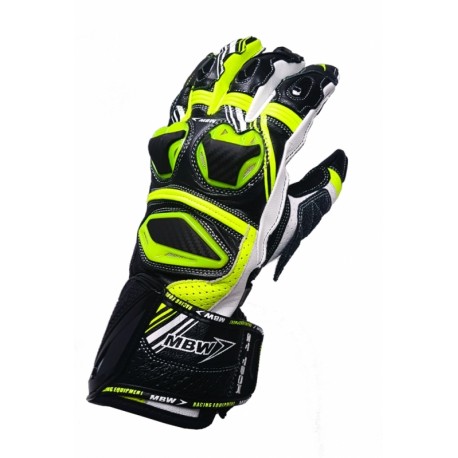 Kožené moto rukavice MBW GT-TECH green