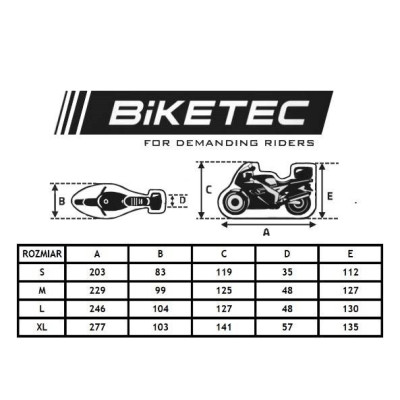 Plachta na moto BIKETEC Aquatec Box, vel. S