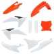 Sada plastů (FULL KIT) KTM SX/SX-F/XC/XC-F '23-'24, v sadě přední tabulka a kryty tlumičů (bílá),POLISPORT