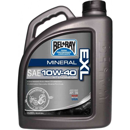 Motorový olej BEL-RAY EXL Mineral 10W-40 4T 4L