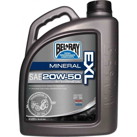Motorový olej BEL-RAY EXL Mineral 20W-50 4T 4L