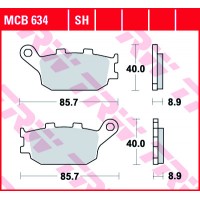 Zadní brzdové destičky TRW Standard MCB634