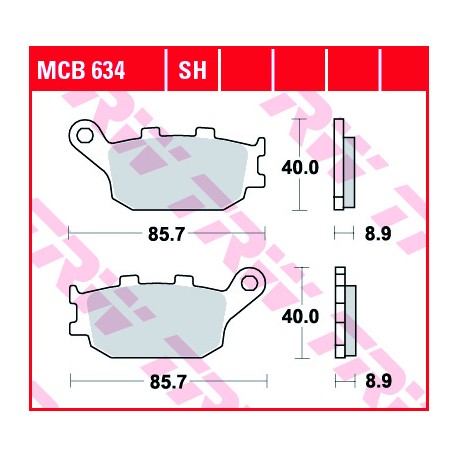 Zadní brzdové destičky TRW Standard MCB634