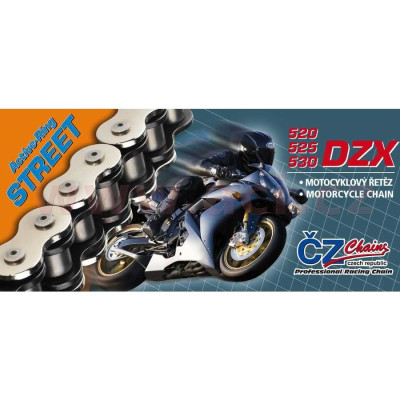 řetěz 530DZX, ČZ - ČR (barva černá, 108 článků vč. nýtovací spojky RIVET)