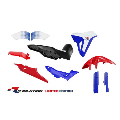 Sada plastů se sedlem REVOLUTION HONDA XL 750 TRANSALP '23-'25 (bílá/černá/červená/modrá), RACETECH (RTECH)