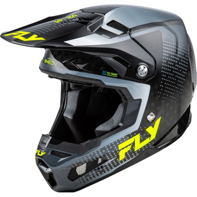 přilba FORMULA S CARBON, FLY RACING - USA (šedá/hi-vis)