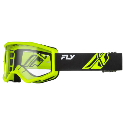 Motokrosové brýle FOCUS, FLY RACING - USA dětské (černé/Hi-vis - čiré plexi)