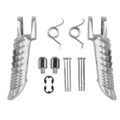 BIKETEC sada přední stupačky (řidiče) s montážní sadou SUZUKI GSXR 600/750/1000 '01-14, stříbrné