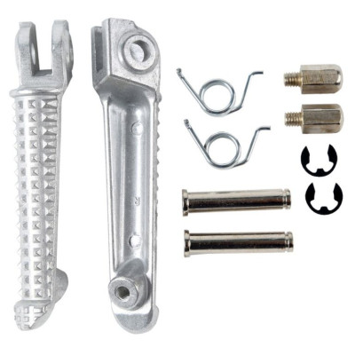 BIKETEC sada přední stupačky (řidiče) s montážní sadou YAMAHA YZF R1 '98-11, YZF R6 '99-12, stříbrné