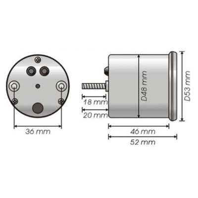 Teploměr KOSO D48 GP Style bílý