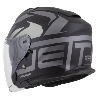 přilba Jet Tech 2.0 RoTo, CASSIDA (černá matná/šedá/bílá) 2026