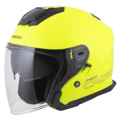 přilba Jet Tech 2.0 Solid, CASSIDA (žlutá fluo/černá/šedá) 2026