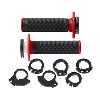 gripy LOCK-ON D100 (offroad) délka 125/130 mm (6 vaček), DOMINO (černo-červené)