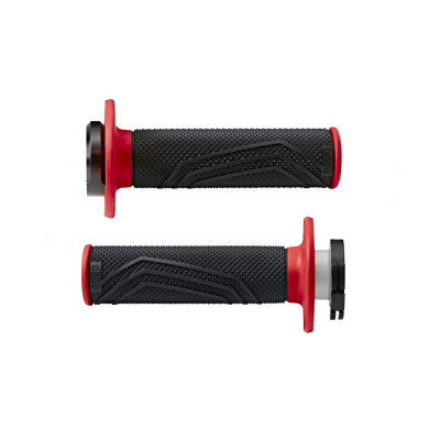 gripy LOCK-ON D100 (offroad) délka 125/130 mm (6 vaček), DOMINO (černo-červené)