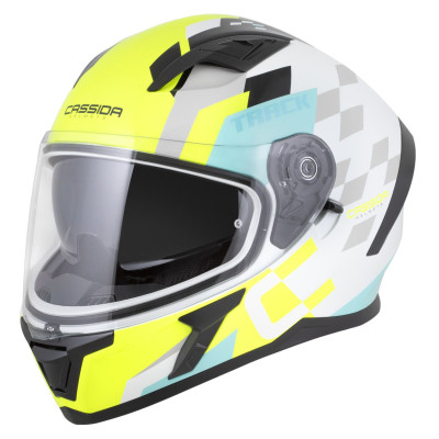 přilba Orbit Track, CASSIDA (bílá/žlutá fluo/tyrkysová/černá) 2026