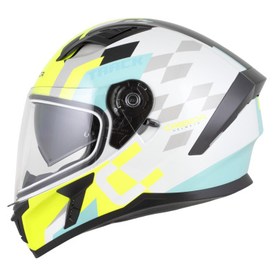 přilba Orbit Track, CASSIDA (bílá/žlutá fluo/tyrkysová/černá) 2026